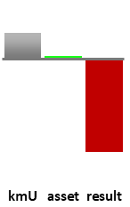 Das AssetRanking ist ein Vermögensvergleich mit einem durchschnittlichen KMU. Links der Assetvergleich, rechts das operative Ergebnis