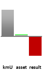 Das AssetRanking ist ein Vermögensvergleich mit einem durchschnittlichen KMU. Links der Assetvergleich, rechts das operative Ergebnis