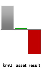 Das AssetRanking ist ein Vermögensvergleich mit einem durchschnittlichen KMU. Links der Assetvergleich, rechts das operative Ergebnis