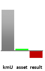 Das AssetRanking ist ein Vermögensvergleich mit einem durchschnittlichen KMU. Links der Assetvergleich, rechts das operative Ergebnis