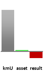 Das AssetRanking ist ein Vermögensvergleich mit einem durchschnittlichen KMU. Links der Assetvergleich, rechts das operative Ergebnis