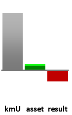 Das AssetRanking ist ein Vermögensvergleich mit einem durchschnittlichen KMU. Links der Assetvergleich, rechts das operative Ergebnis