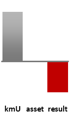 Das AssetRanking ist ein Vermögensvergleich mit einem durchschnittlichen KMU. Links der Assetvergleich, rechts das operative Ergebnis